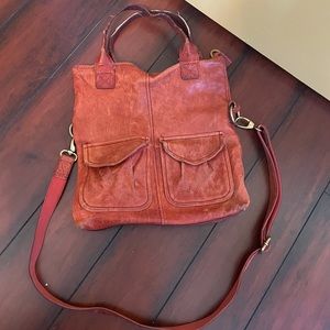 Red Fossil Fold Over Crossbody purse